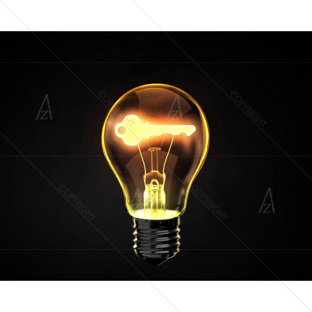Light Bulb With Key Inside — custom-size art design 5005254