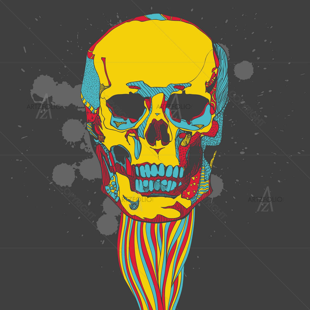 Day Of The Dead Colorful Skull — custom-size art design 5005276