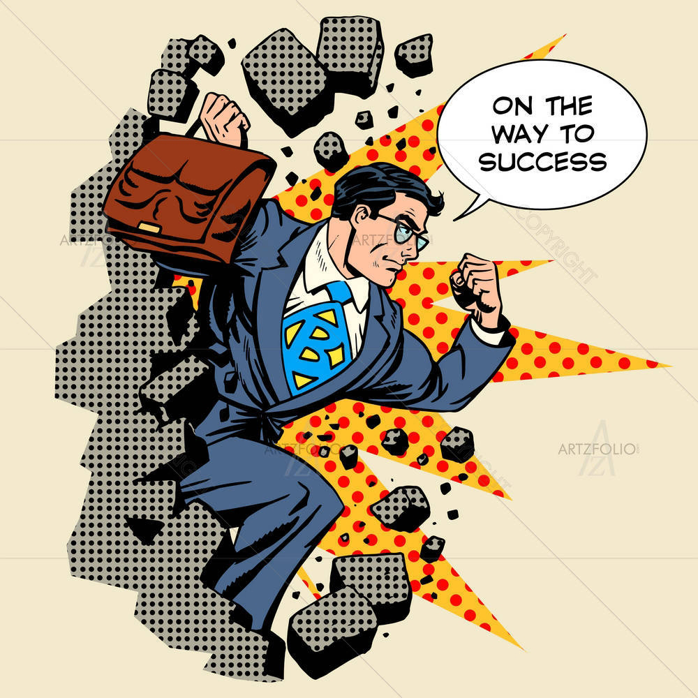 Success Businessman Hero — custom-size art design 5005323