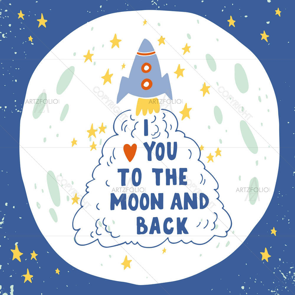 I Love You To The Moon & Back D3 — custom-size art design 5005330