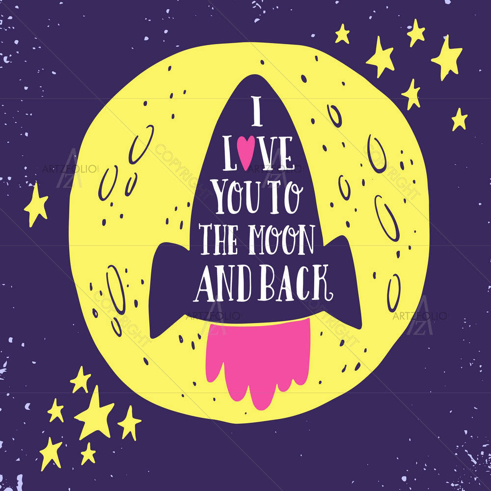 I Love You To The Moon & Back D6 — custom-size art design 5005335