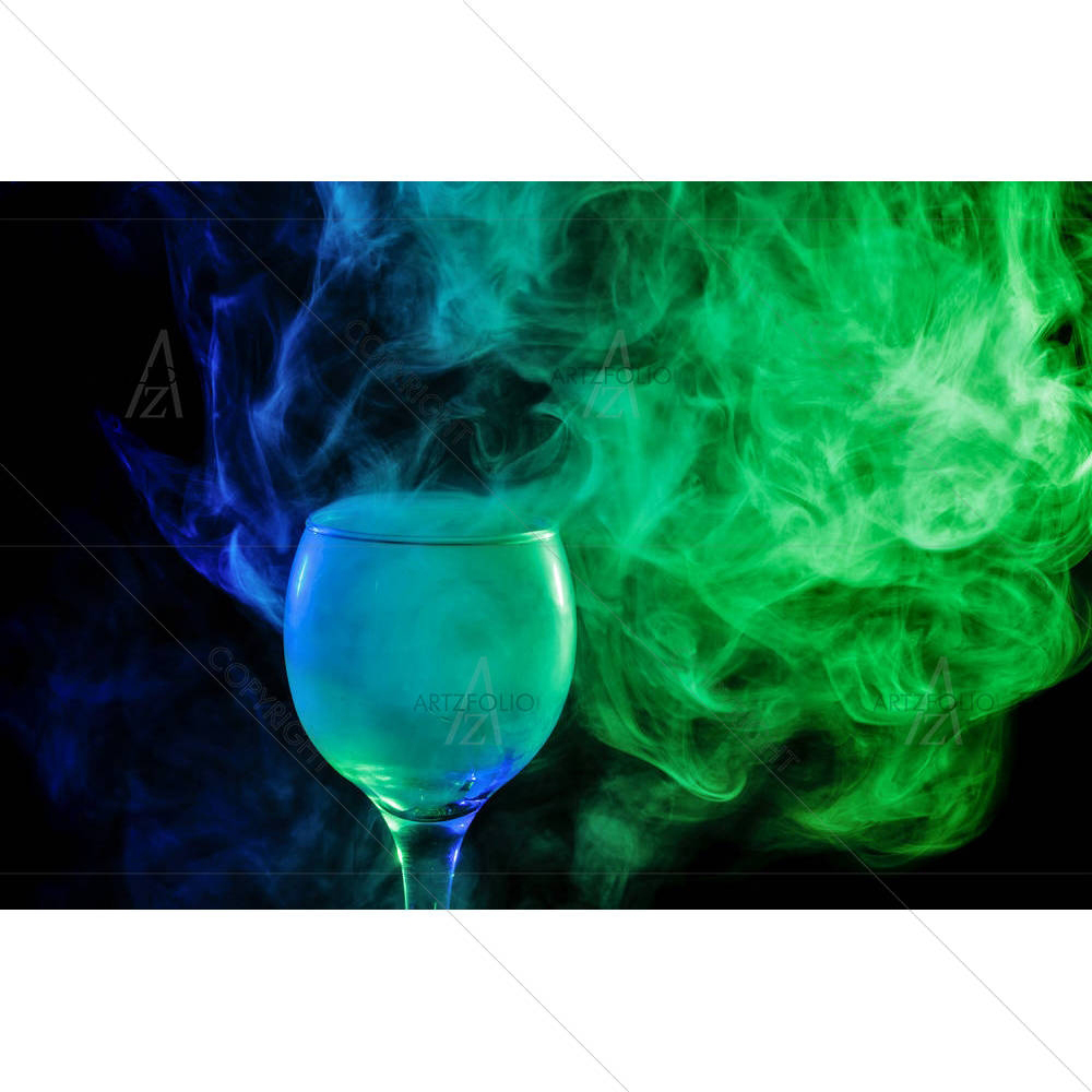Blue Green Smoke — custom-size art design 5005343