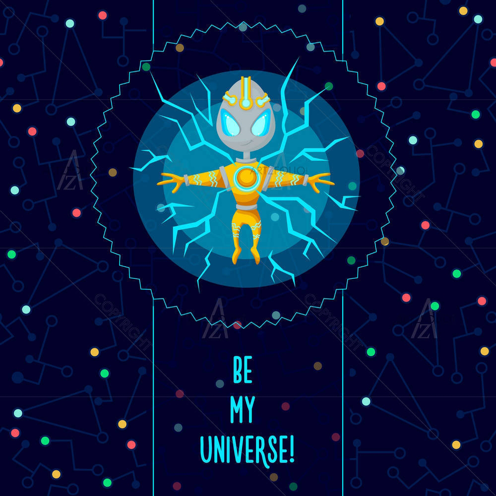 Alien In The Universe D1 — Animated Cartoons custom art by ArtzFolio