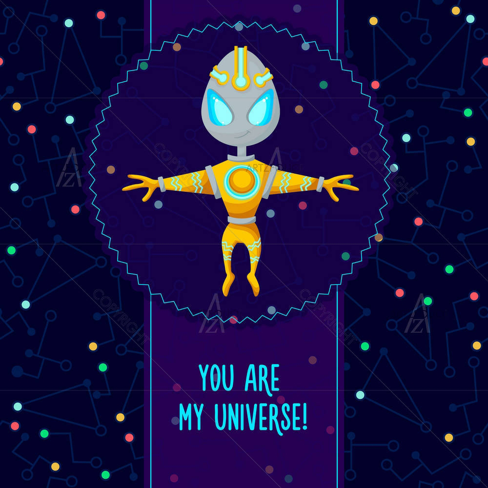 Alien In The Universe D2 — custom-size art design 5005353