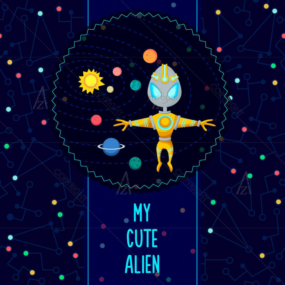 Alien In The Universe D9 — Animated Cartoons custom art by ArtzFolio