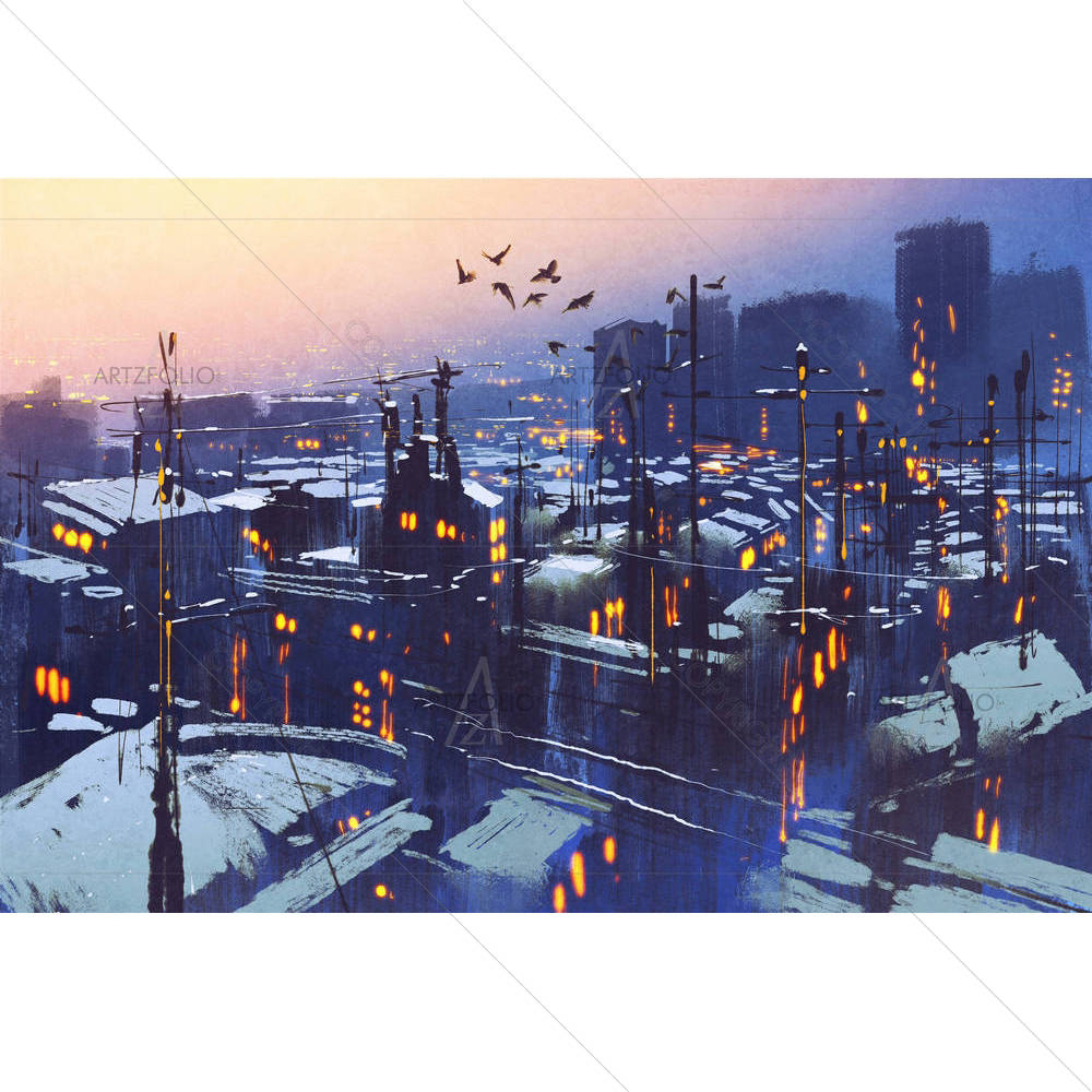 Snowy Winter Scene — custom-size art design 5005382