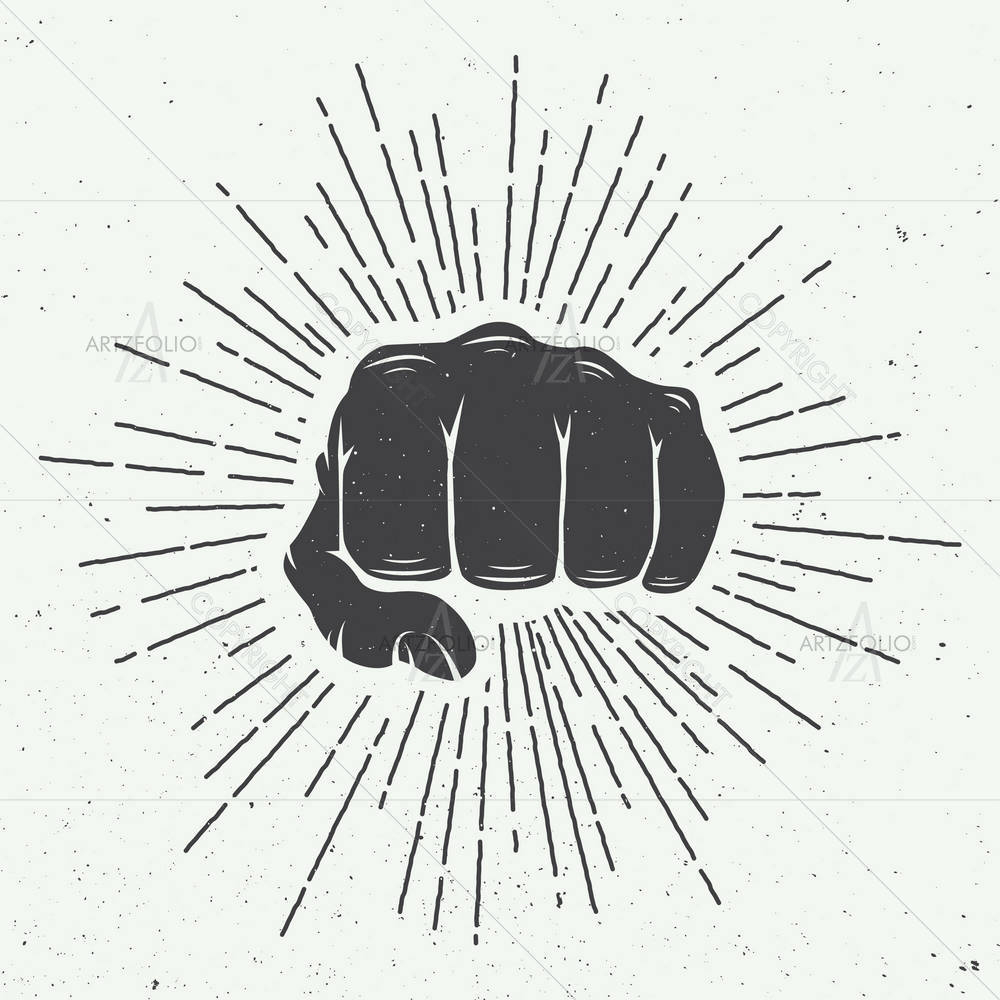 Fist With Sunbursts D2 — custom-size art design 5005390