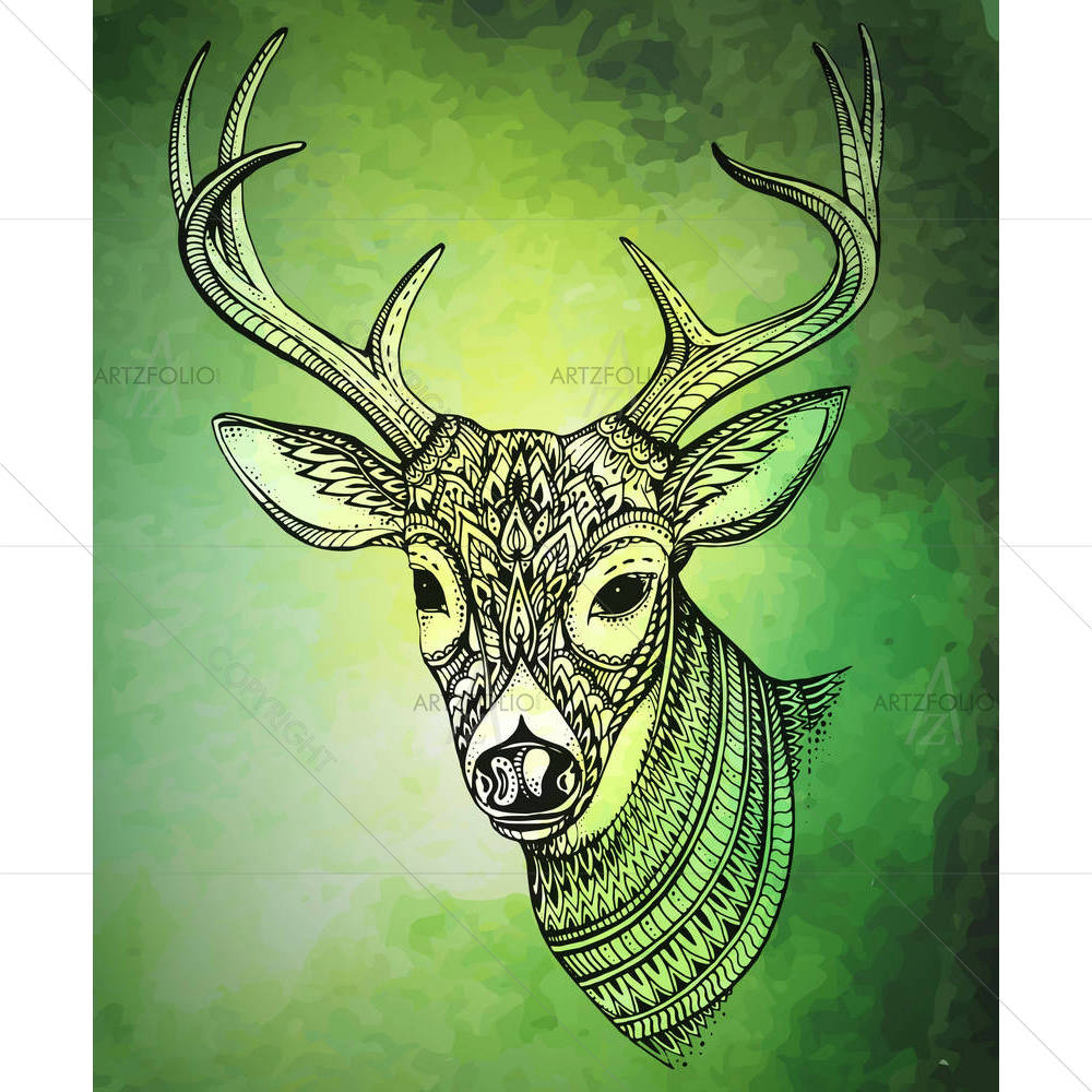 Horned Deer — custom-size art design 5005391