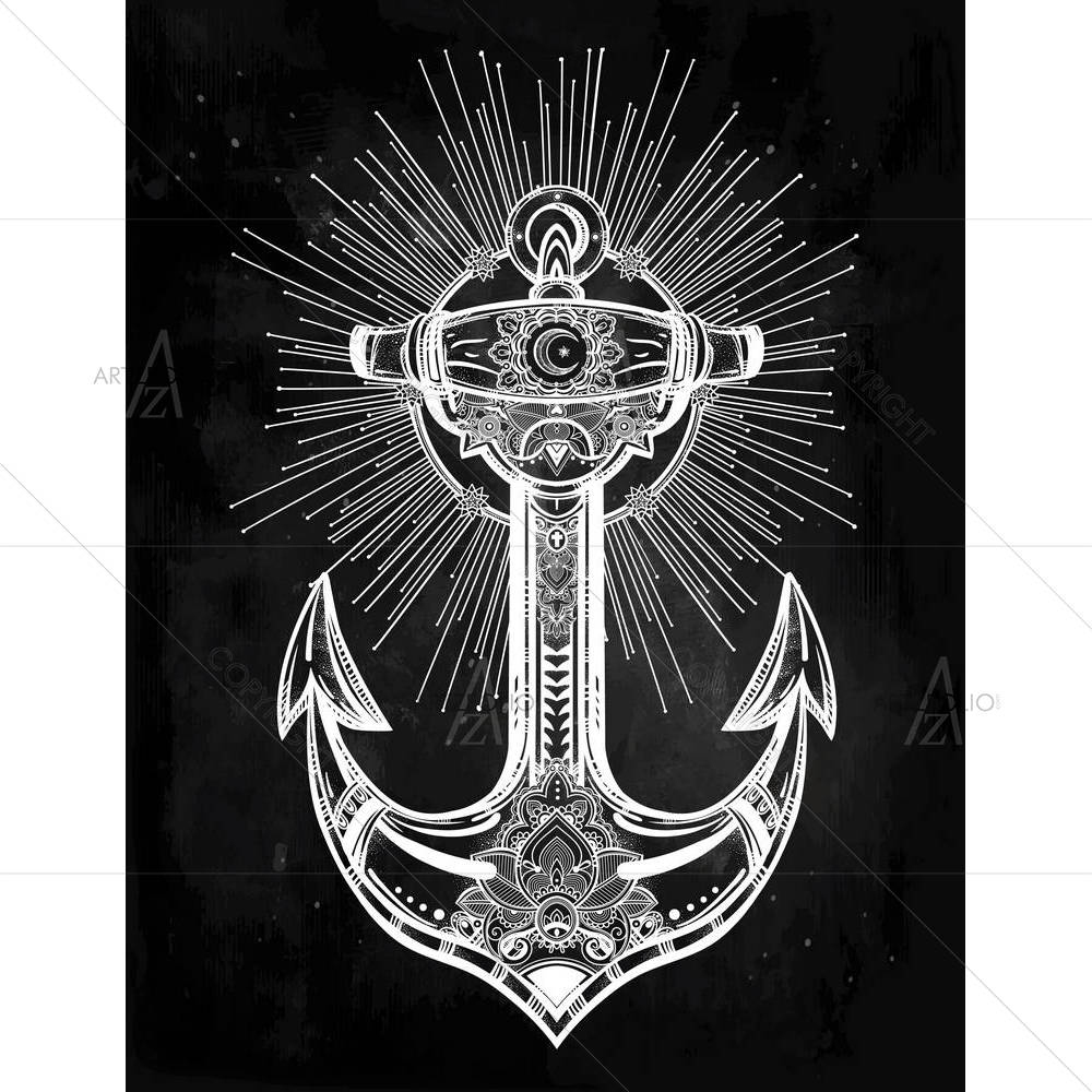 Vintage Anchor Symbol D1 — custom-size art design 5005401