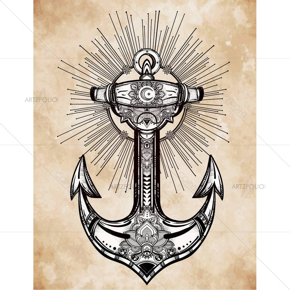 Vintage Anchor Symbol D2 — custom-size art design 5005402