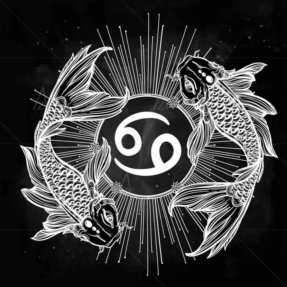 Zodiac Pisces Line Art — Astrology custom art by ArtzFolio