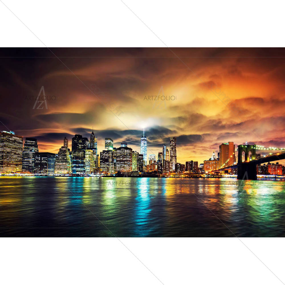 Manhattan At Sunset, New York City, USA D2 — custom-size art design 5005414