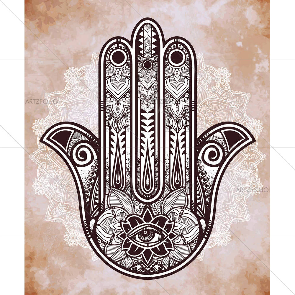 Hamsa Hand Of Fatima Arabic Jewish Cultures D2 — custom-size art design 5005421