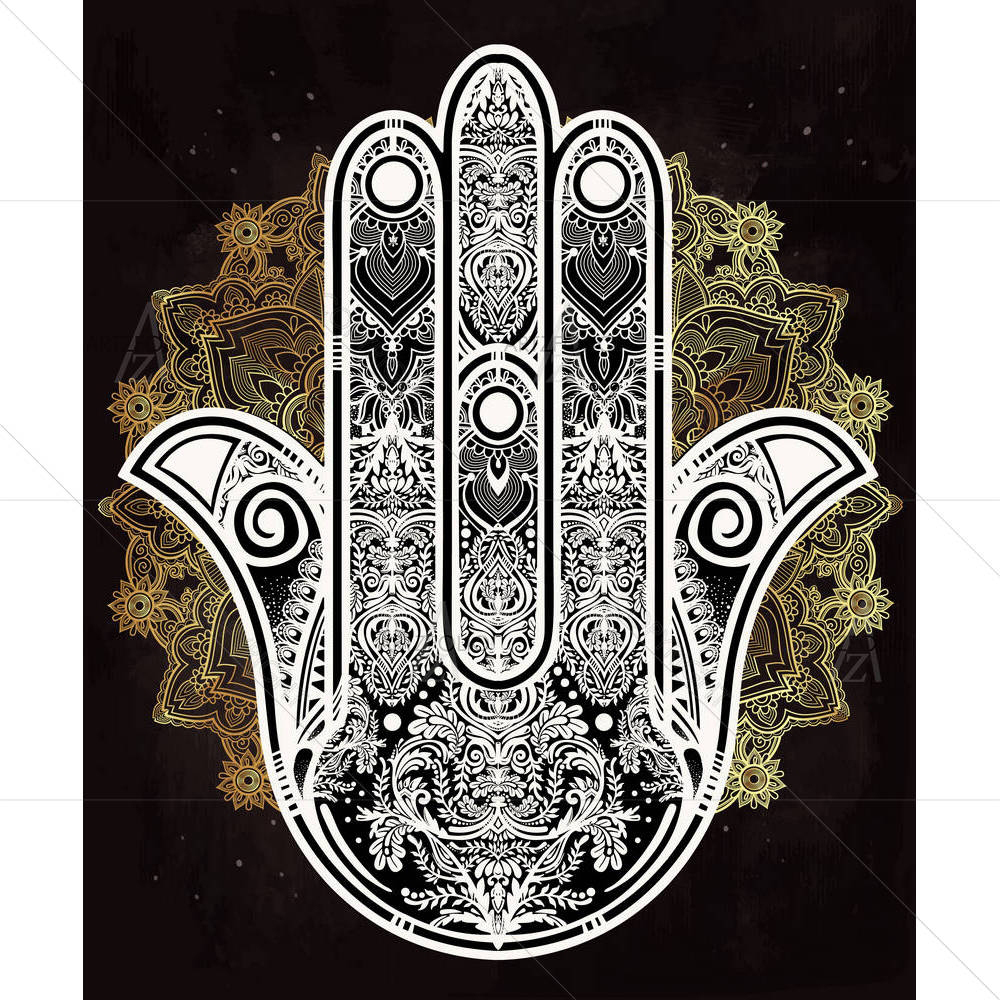 Hamsa Hand Of Fatima Arabic Jewish Cultures D3 — custom-size art design 5005422