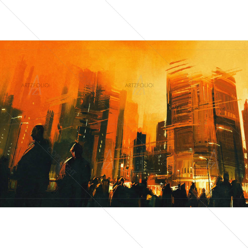 People In A City Park D2 — custom-size art design 5005426