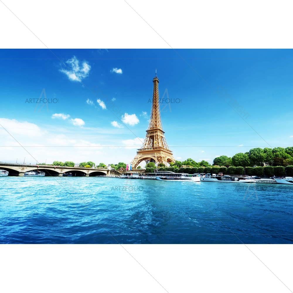 Paris With Eiffel Tower, France — custom-size art design 5005437