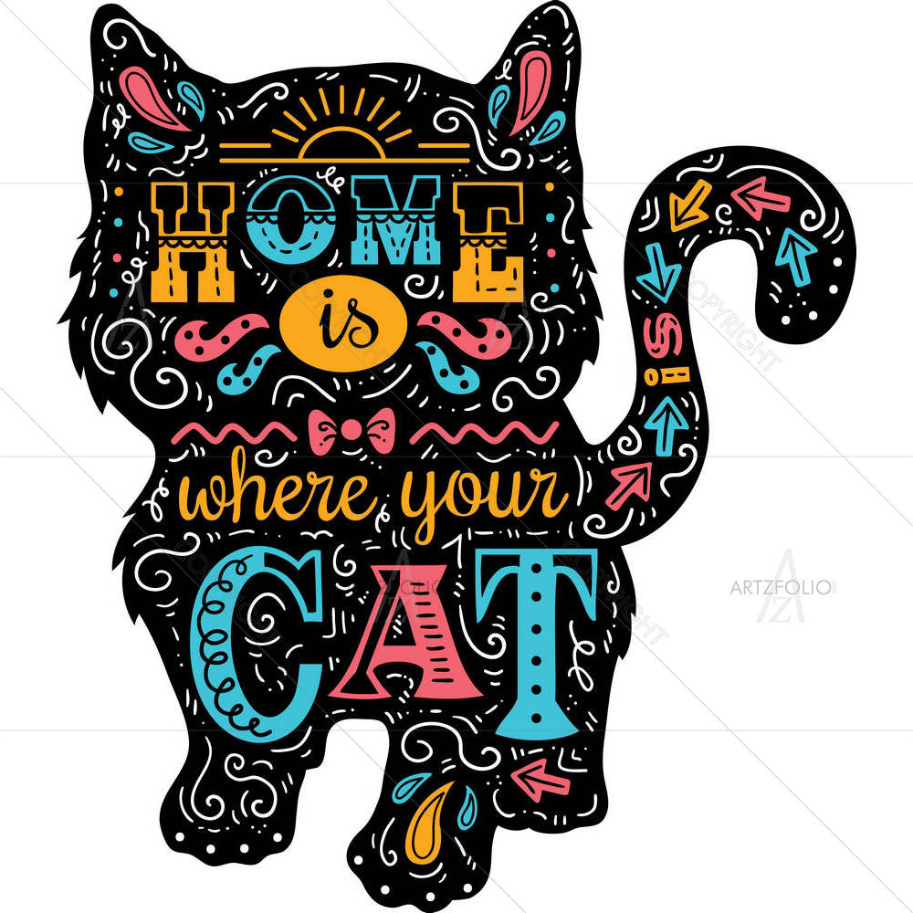 Home Is Where Your Cat Is — Ancient custom art by ArtzFolio