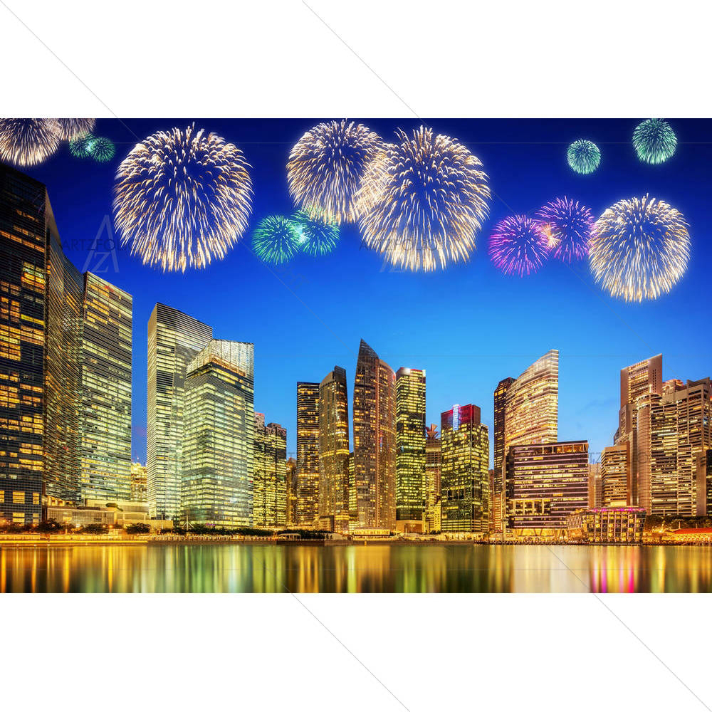 Fireworks In Marina Bay Singapore D2 — custom-size art design 5005462
