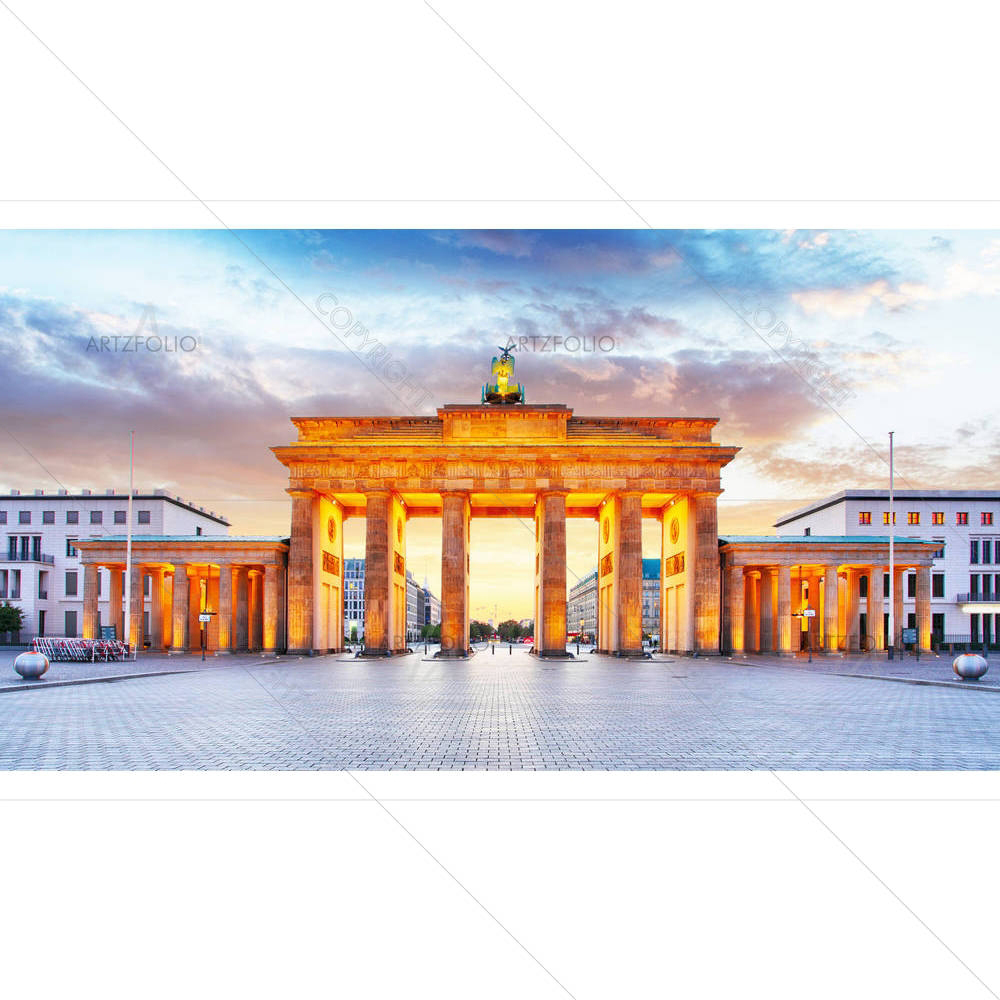 Brandenburg Gate At Night, Berlin, Germany — custom-size art design 5005475