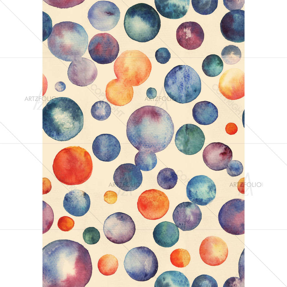 Watercolor Circles D1 — custom-size art design 5005476