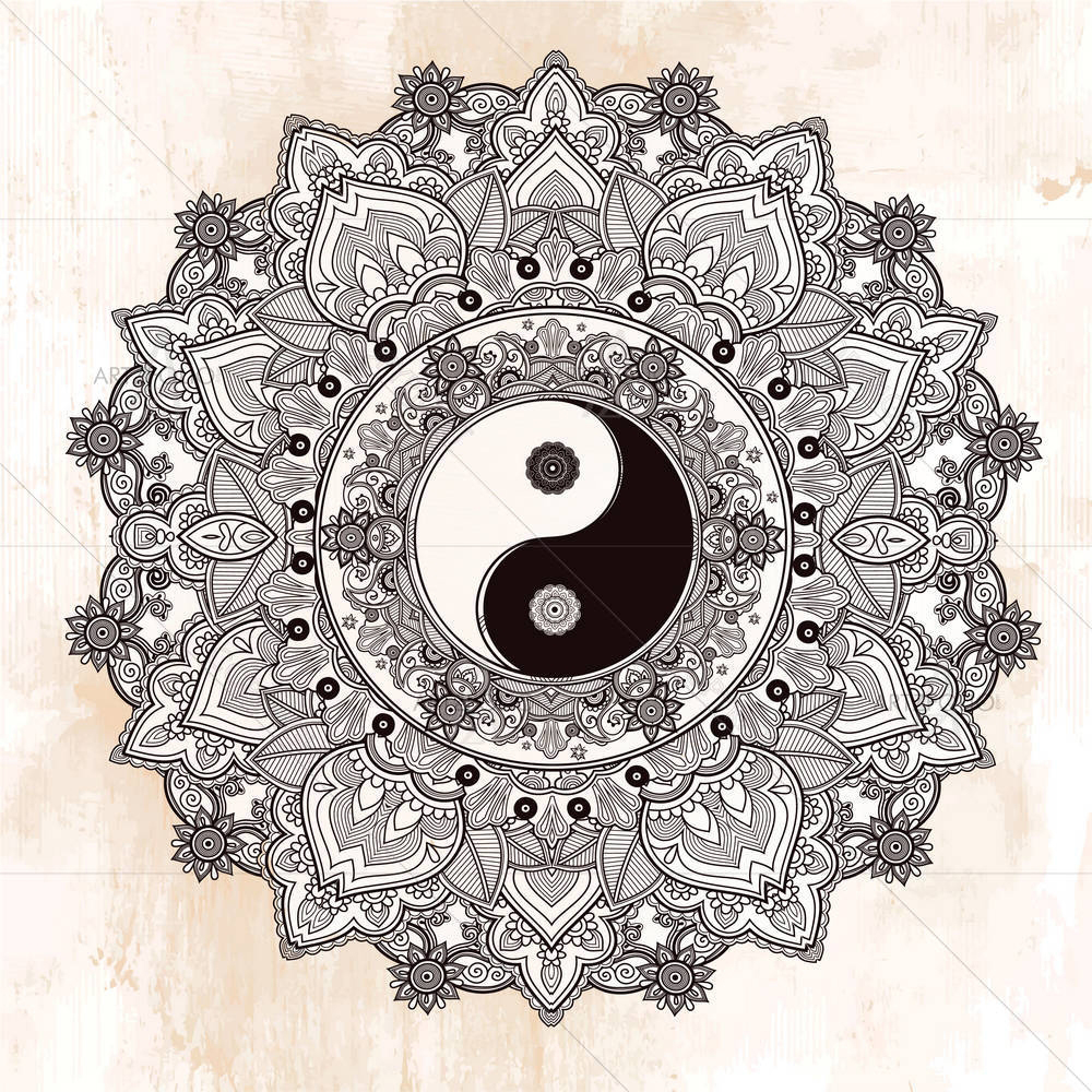 Yin & Yang Tao Mandala Symbol — Devotional custom art by ArtzFolio