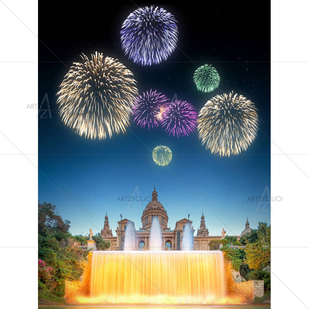 Magic Fountain Light Show In Barcelona, Spain — Devotional custom art by ArtzFolio