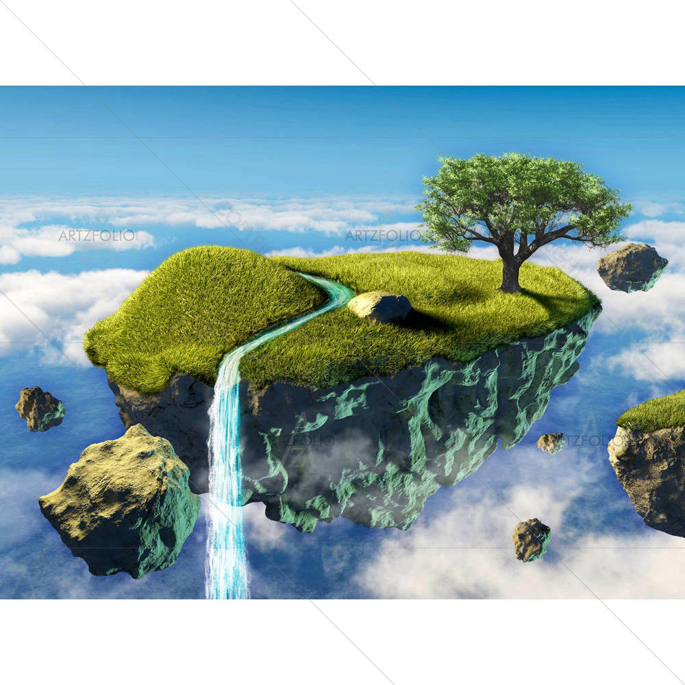 Small Island Floating In The Sky — custom-size art design 5005576