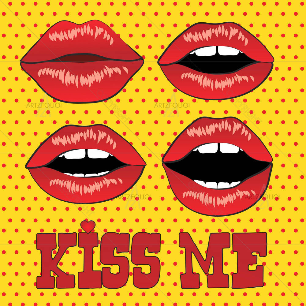 Retro Lips — custom-size art design 5005580
