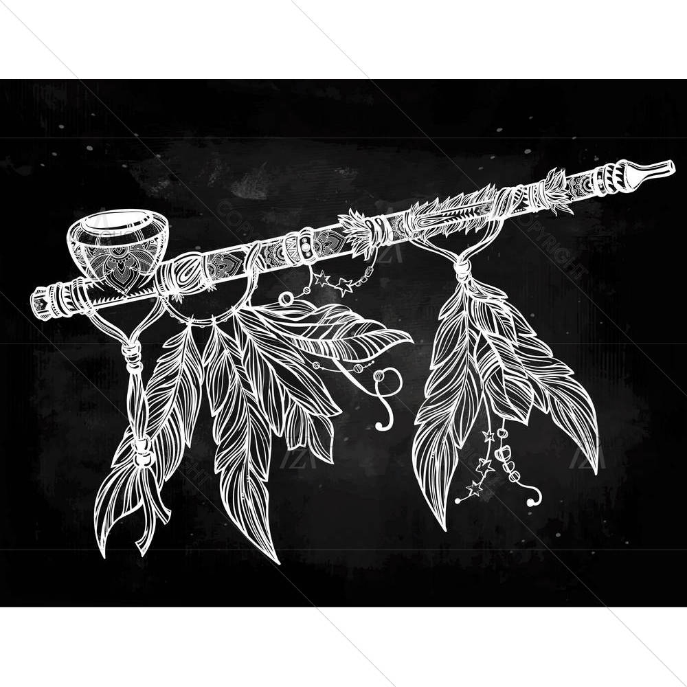 Indian Smoking Pipe Of Peace D1 — Culture custom art by ArtzFolio