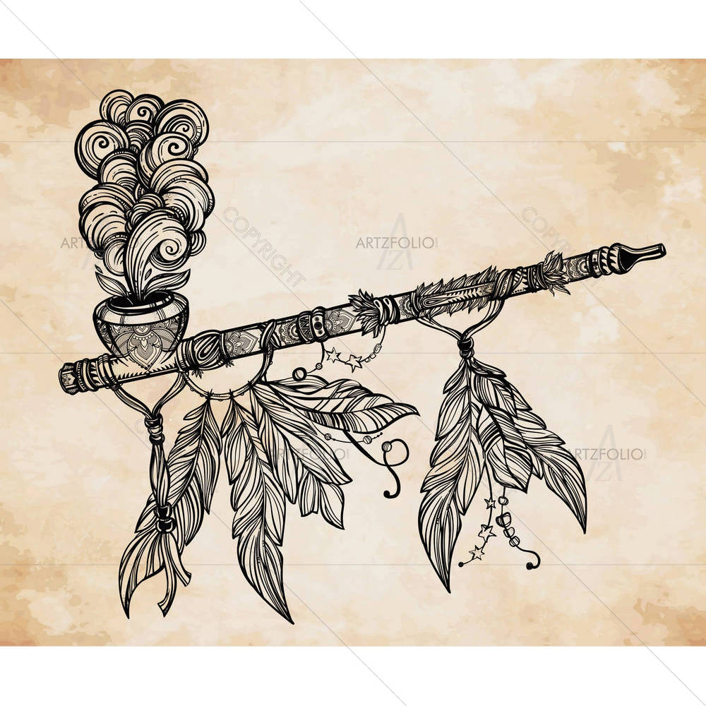 Indian Smoking Pipe Of Peace D2 — custom-size art design 5005582