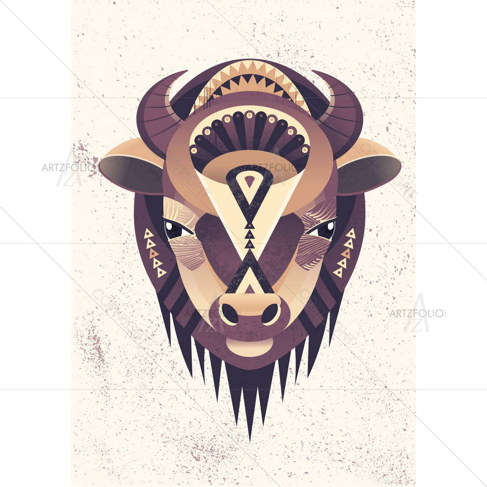 Buffalo Head — Abstract custom art by ArtzFolio