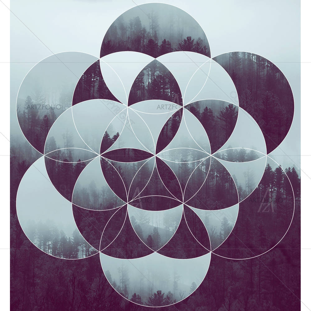 Forest & The Flower Of Life — custom-size art design 5005588