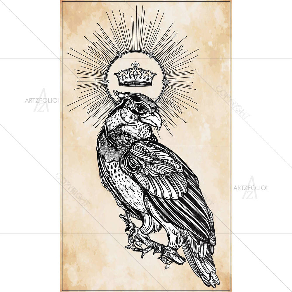 Bird Of Prey With A Shiny Crown — Birds custom art by ArtzFolio