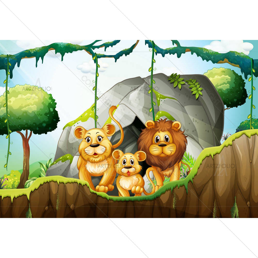 Lion Family — Landscapes custom art by ArtzFolio