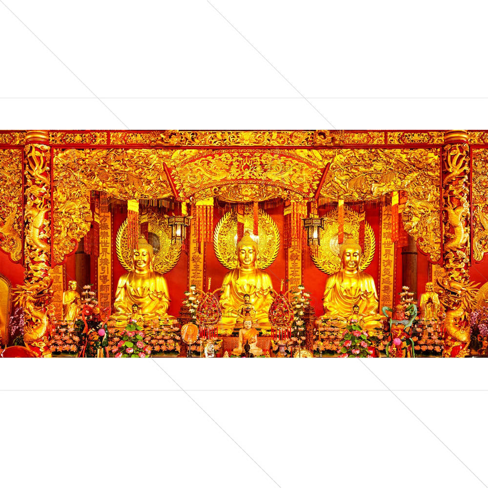 Buddha In Chinese Temple Kanchanaburi — Devotional custom art by ArtzFolio