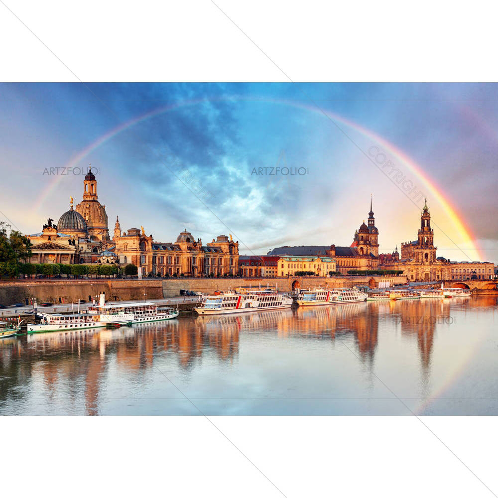 Dresden, Germany Skyline With Elbe River, Europe — Devotional custom art by ArtzFolio