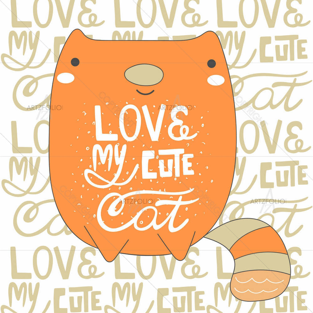Love My Cute Cat — custom-size art design 5005645