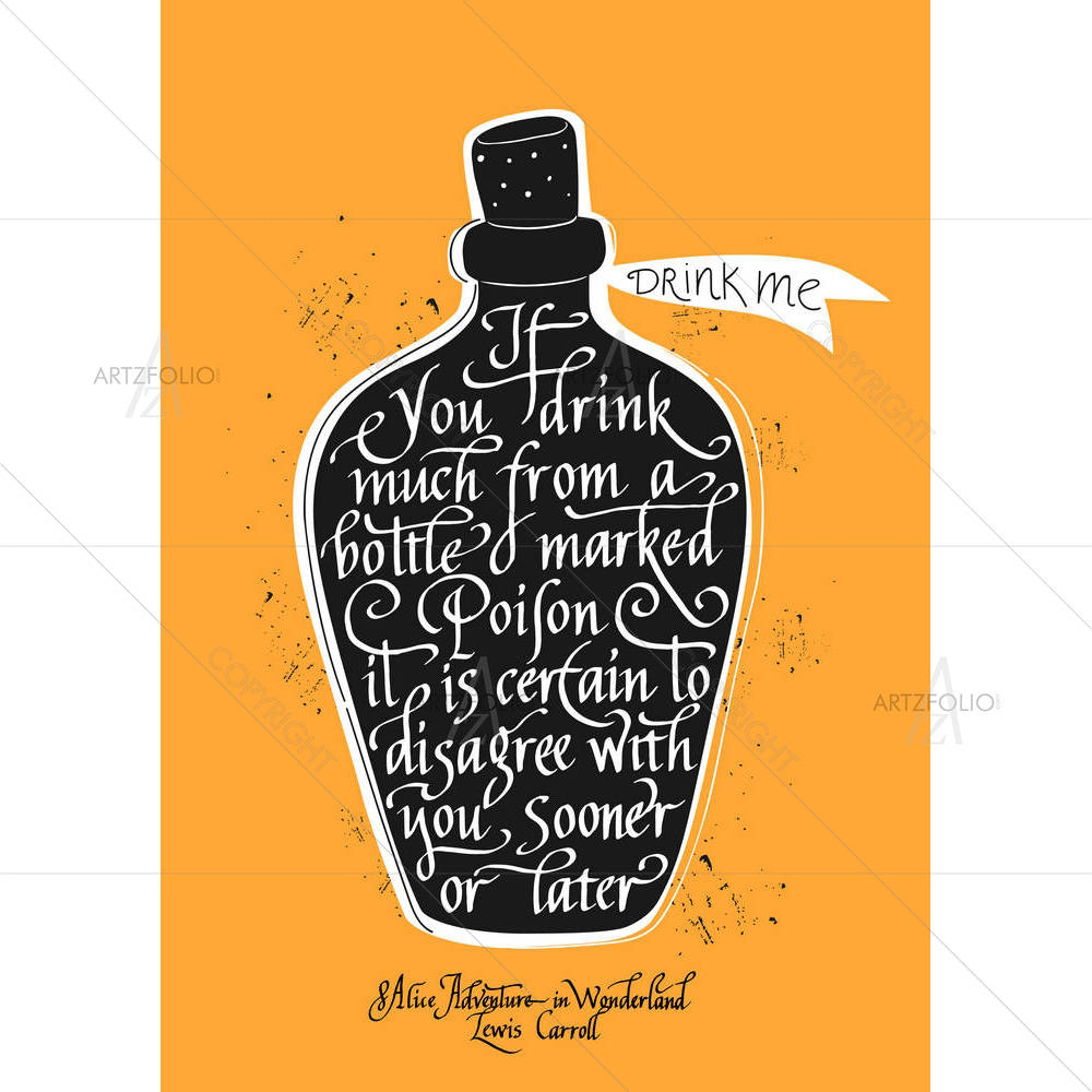 Lewis Carroll Quote Drink Me — custom-size art design 5005648