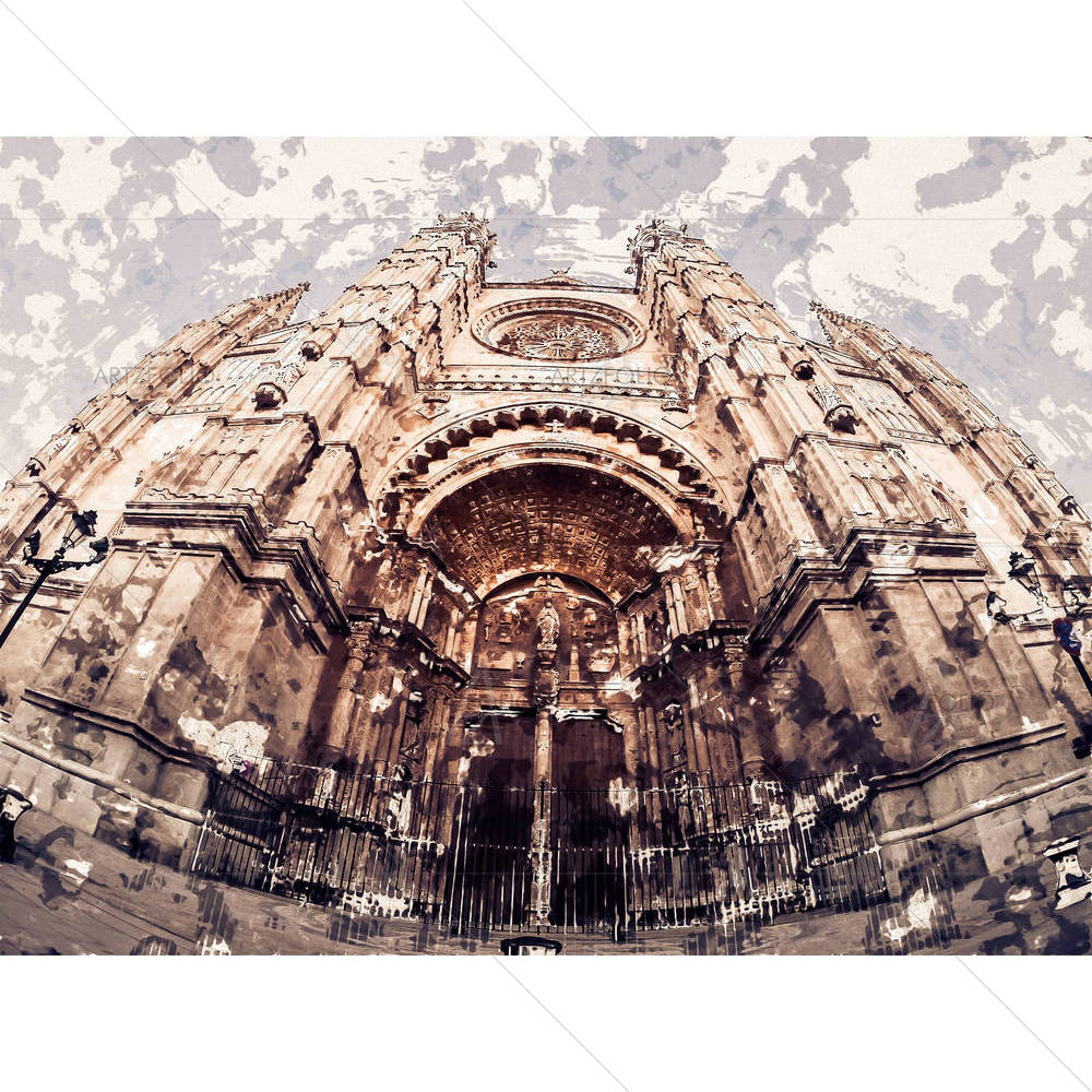 Cathedral Of Santa Maria Of Palma De Mallorca Spain — custom-size art design 5005656