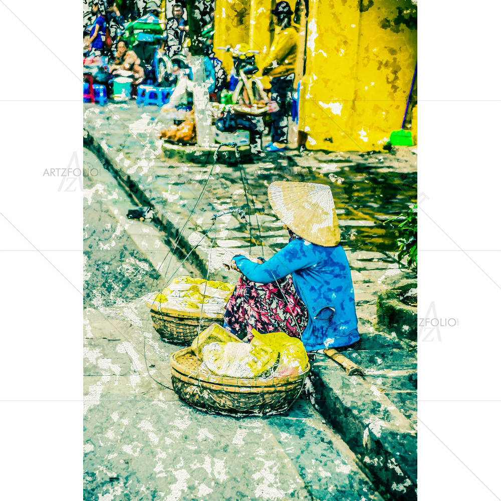Street Vendors In Hoi An, Vietnam D1 — custom-size art design 5005657