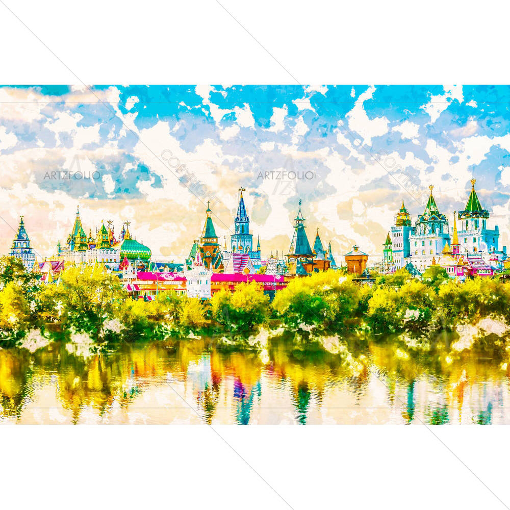 Landscape Izmaylovo Kremlin, Moscow Russia D2 — custom-size art design 5005664