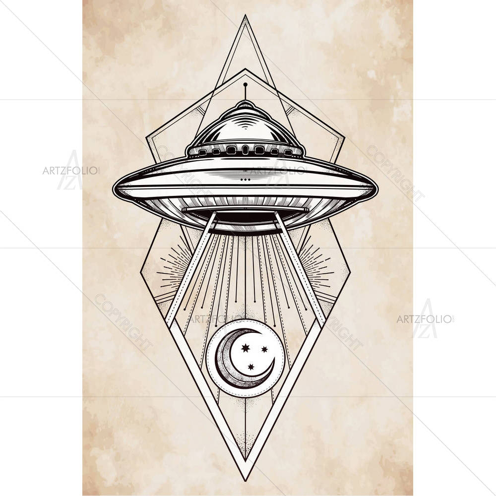Alien Spaceship D1 — custom-size art design 5005670
