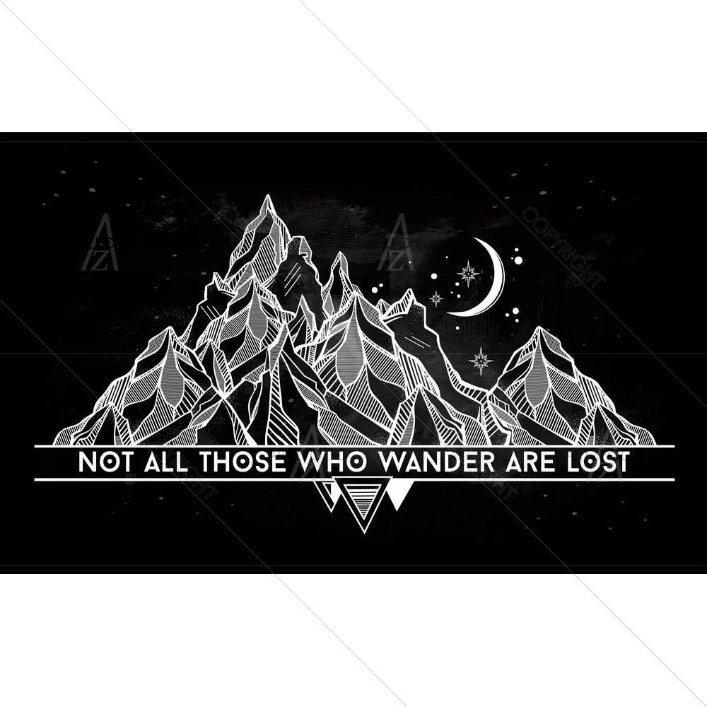 Geometric Mountain With Typographic Text — custom-size art design 5005673