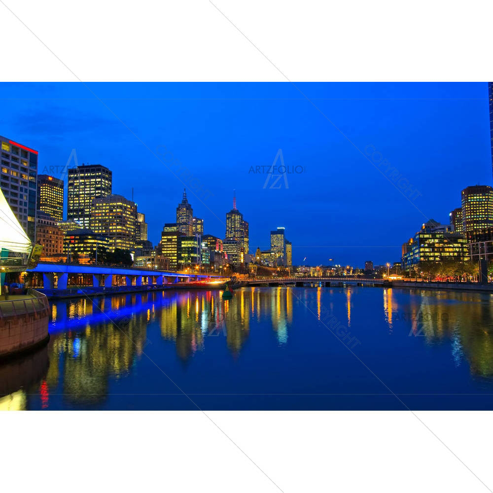 Downtown Of Melbourne At Night — custom-size art design 5005707