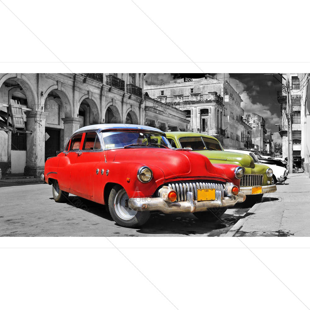 Vintage Classic Cars in Old Havana, Cuba — custom-size art design 5005708
