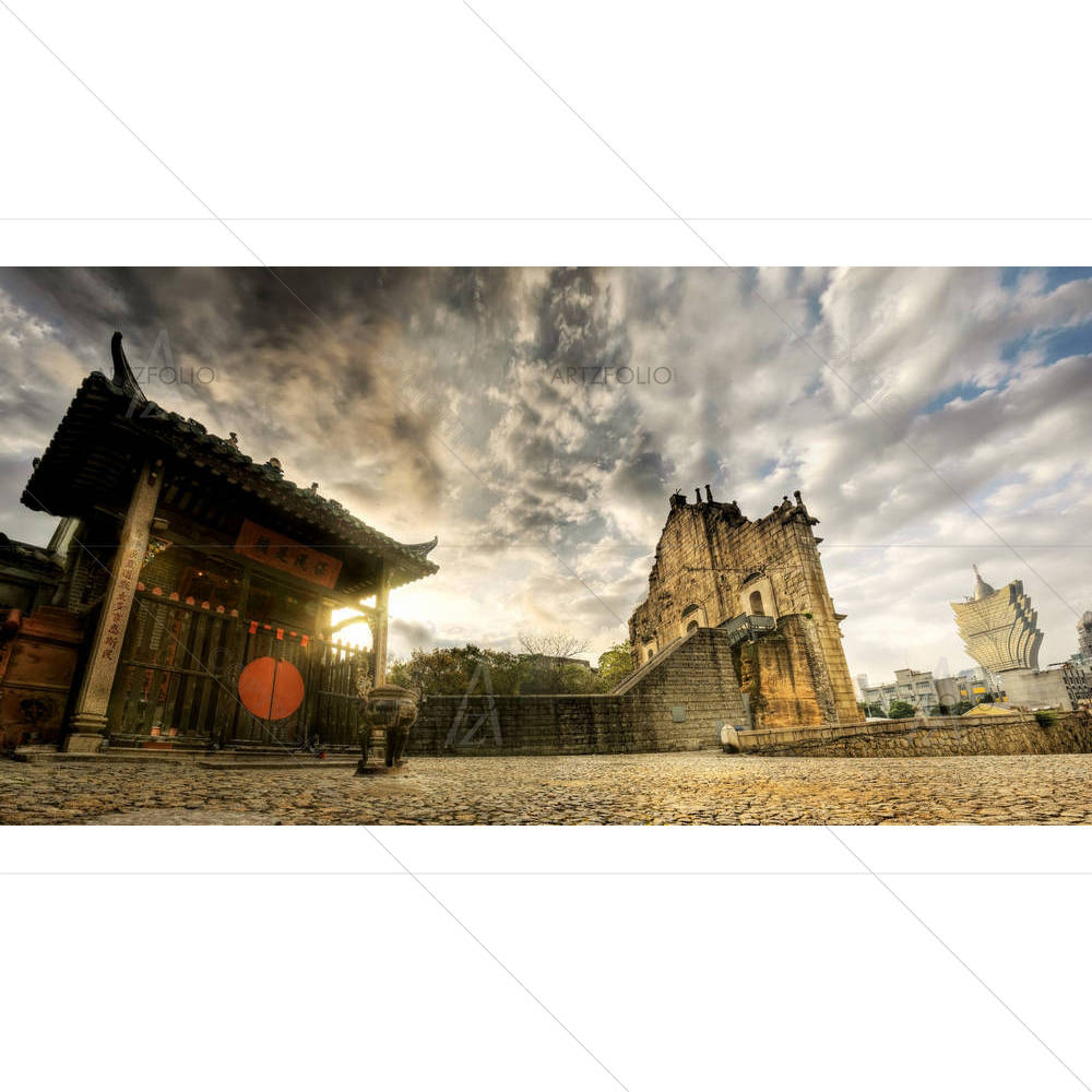 Ruins of Saint Paul's Cathedral in Macau, China — Devotional custom art by ArtzFolio