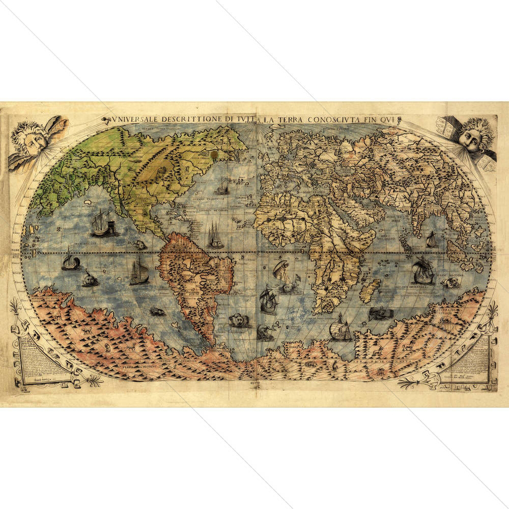 Ancient World Map D2 — African custom art by ArtzFolio