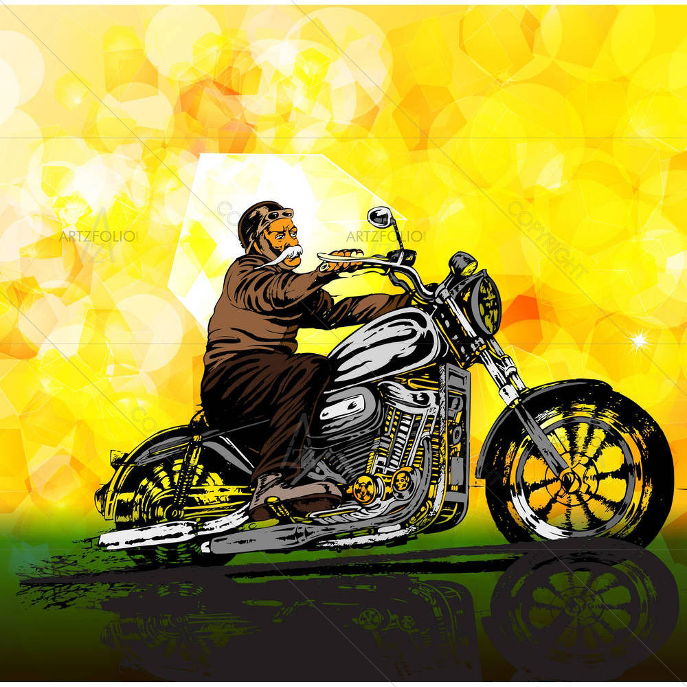 Vintage Motorcycle Image — custom-size art design 5005740