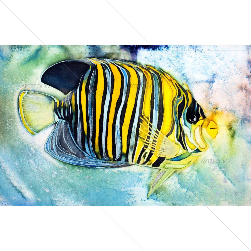 The Underwater World Fish, Batik — custom-size art design 5005746