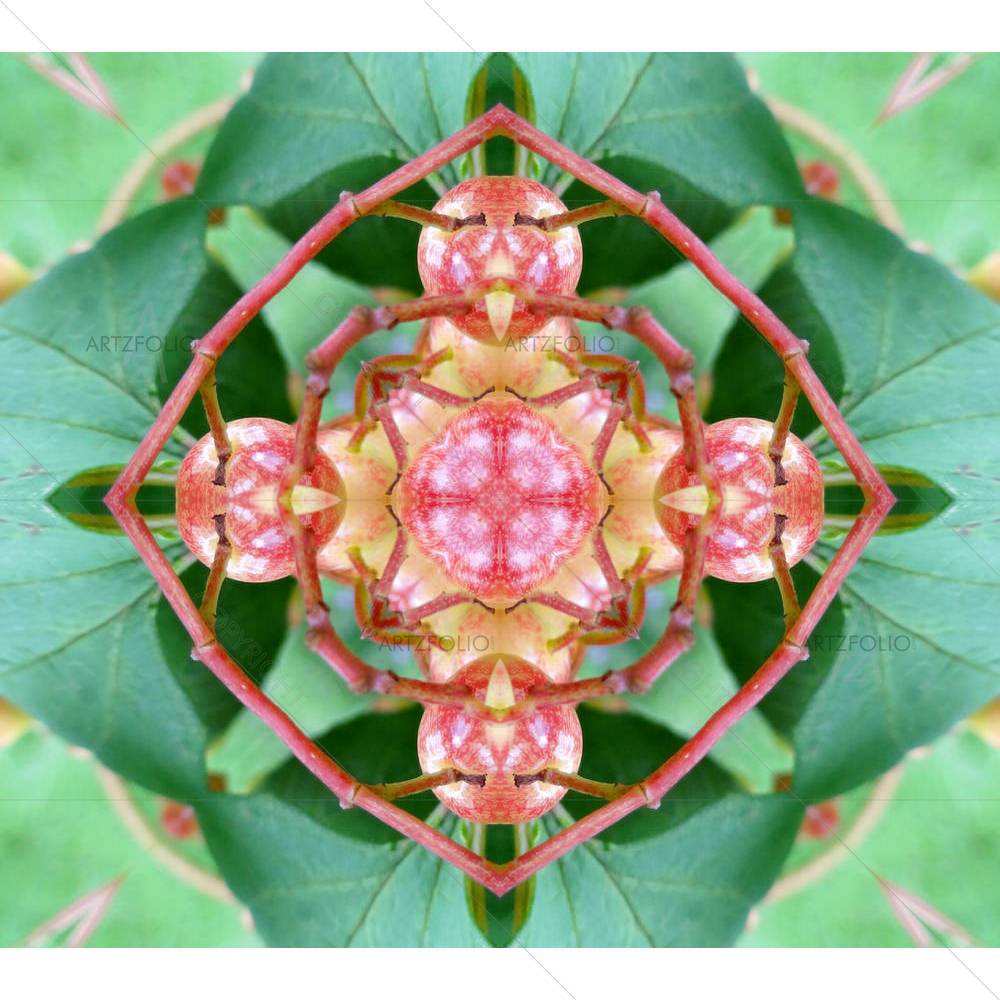 Green & Pink Mandala — Devotional custom art by ArtzFolio